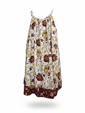 Boho Pleated Midi Dress Womens Plus Size 28 Flowy A-Line Spring Summer Halter